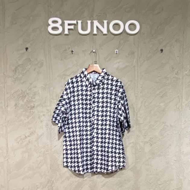 韓系千鳥格短袖襯衫