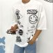 綜合塗鴉貼圖包玉米布短袖T恤