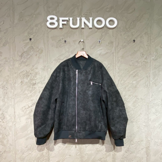 斜拉鍊麂皮絨飛行員夾克