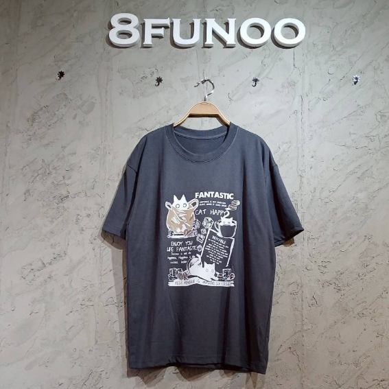 Fantastic咖啡貓短袖T恤