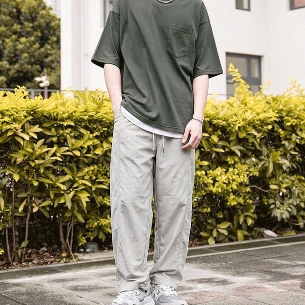 韓系3D立體剪接寬褲