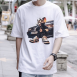 Hip-hop貓復古印花棉質短T