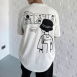 漁夫帽男孩插畫寬鬆短T
