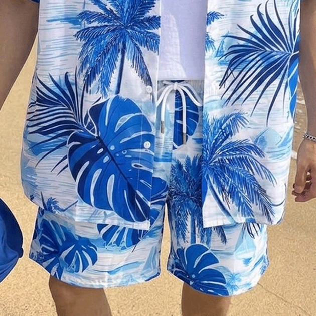 熱帶椰子樹休閒海灘短褲