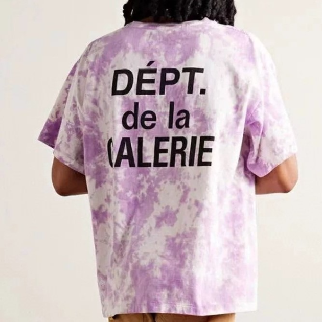 法文字母札染短袖T恤