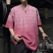 漸深暗格紋短袖T恤