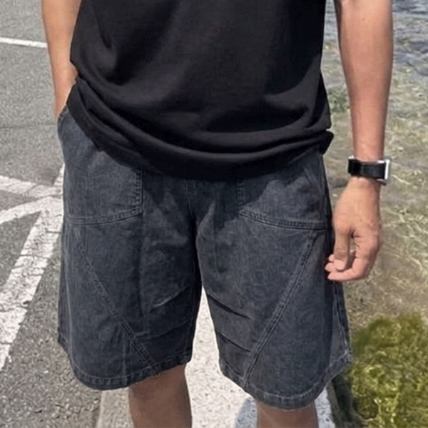 橫向多摺工裝短褲