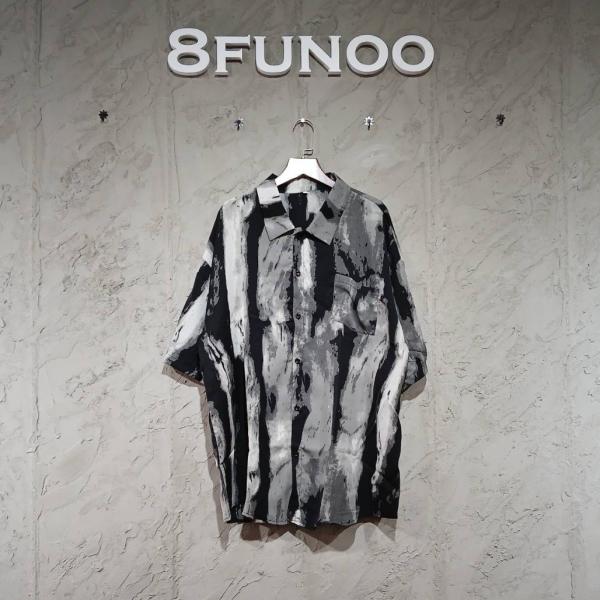 水墨畫札染短袖襯衫