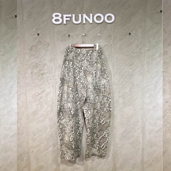 豹紋迷彩圖案寬鬆長褲