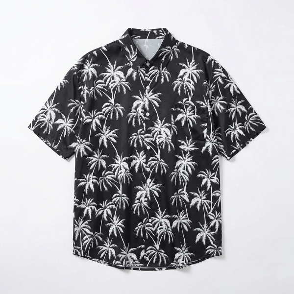 椰子樹印花短袖襯衫