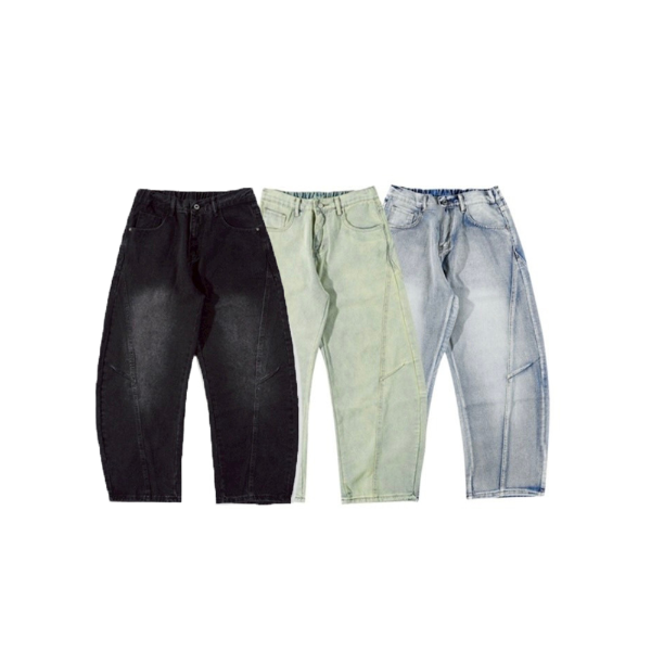 弧形拼接繭型氣球褲