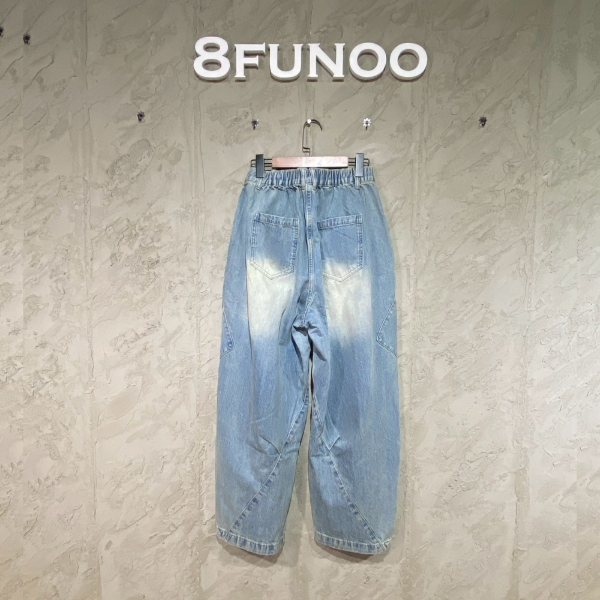 淺藍牛仔大口袋剪接工裝寬褲