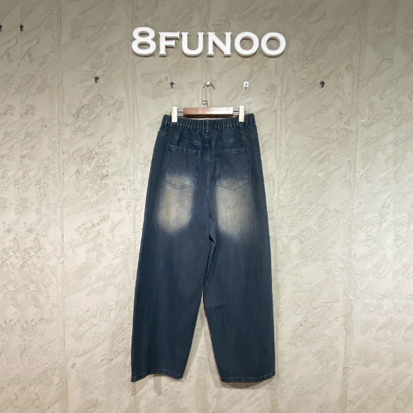 燈芯絨復古刷色寬版闊腿褲