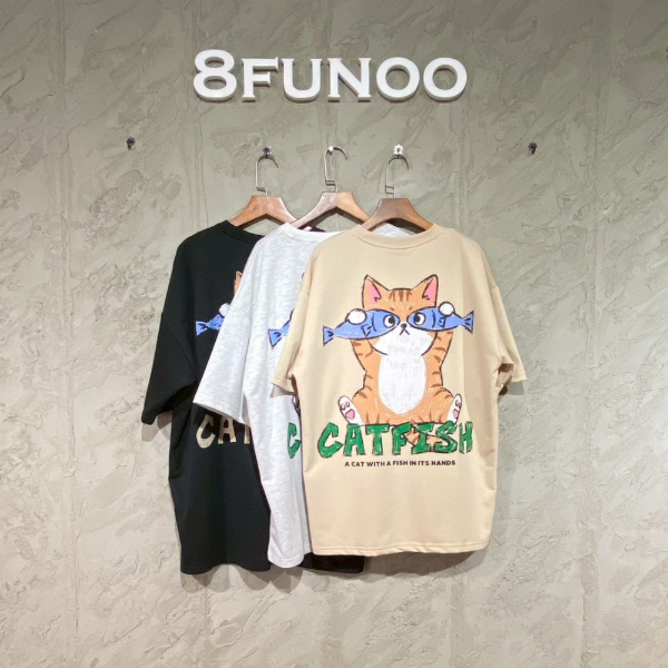 日系趣味橘貓短 T恤