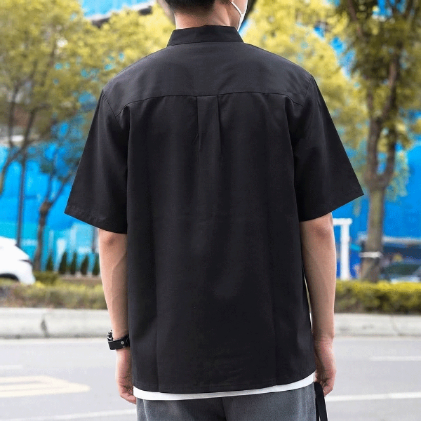不對稱設計感疊加層次襯衫
