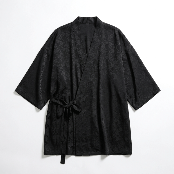和風繫帶開襟休閒罩衫