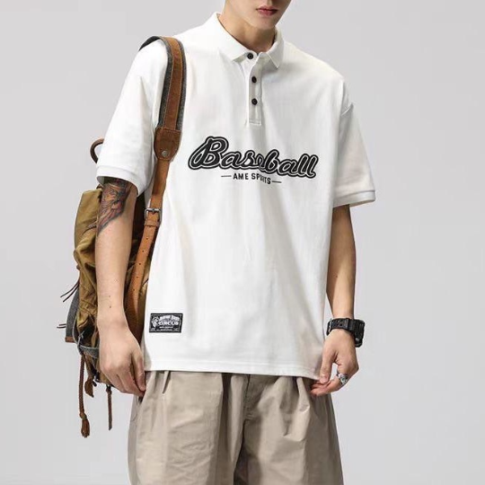 美式復古baseball短袖polo衫