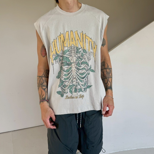 拉克蘭骨印花背心